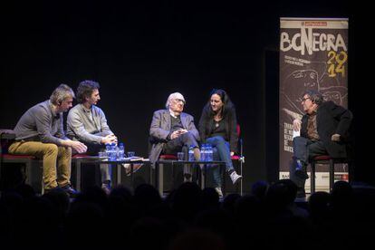 Andrea Camilleri, ayer durante su charla con sus lectores