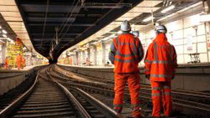 Trabajadores de Balfour Beatty en el proyecto ferroviario londinense Thameslink.