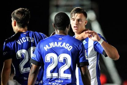 Demirovic celebra su gol al Formentera