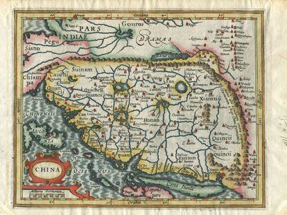 Mapa de las Indias orientales, de Matthias Quad, Colonia, 1600. La ruta del Gale&oacute;n Manila un&iacute;a esta zona con M&eacute;xico.