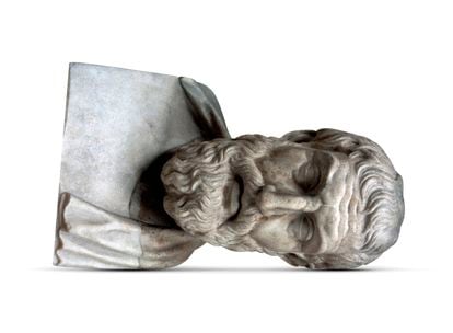Busto del pensador griego Epicuro, en el Museo Británico de Londres.