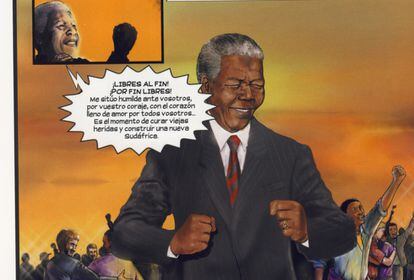 El 27 de abril de 1994 el pueblo de Sudáfrica habló y eligió a Mandela como presidente. El mundo vio al líder celebrar su victoria con un baile que pronto sería reconocido como suyo.