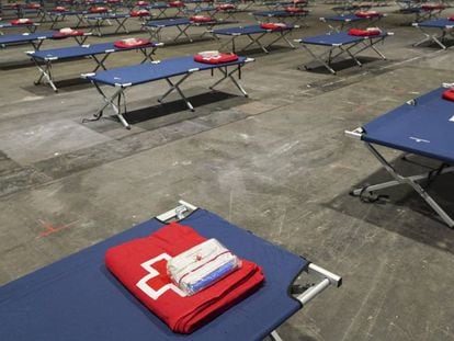 El albergue de Ifema en marzo, preparado para acoger pacientes. 