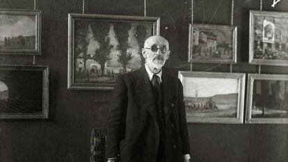 Ricardo Baroja en una exposición celebrada en el Museo San Telmo en 1938. 