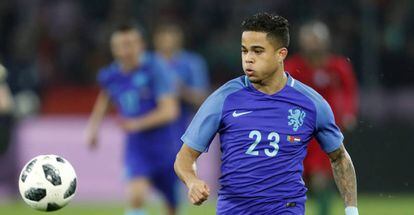 Justin Kluivert, durante el duelo ante Portugal.