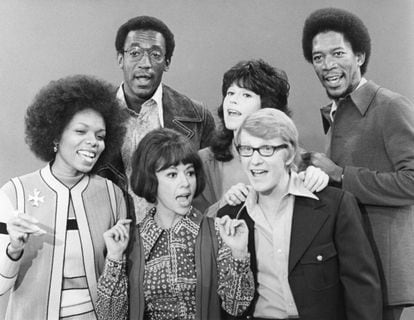 The cast of 'The Electric Company', including Bill Cosby, Rita Moreno and Morgan Freeman.