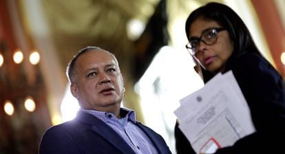 Diosdado Cabello y Delcy Rodr&iacute;guez, el pasado 5 de agosto.