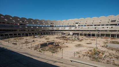 Obras del nuevo Mestalla en junio de 2022.