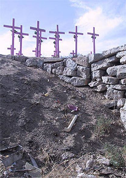 Cementerio clandestino donde se encontraron algunos restos de mujeres jóvenes.