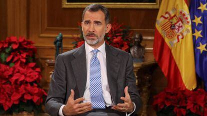 El Rey, Felipe VI, durante su discurso de Navidad.