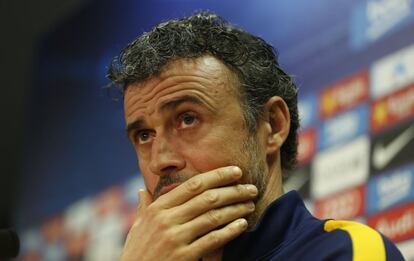 Luis Enrique, en la rueda de prensa.