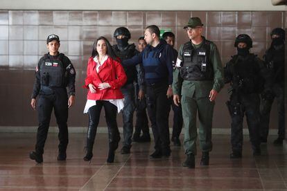 La exsenadora colombiana Aida Merlano, antes de una vista ante un tribunal en Caracas (Venezuela) el día 6.