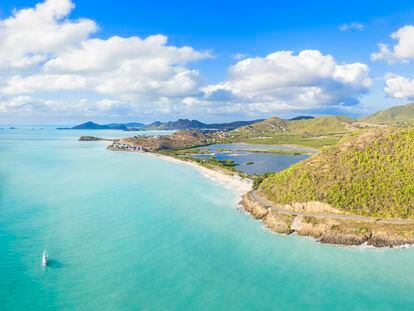 Vista panorámica de Darkwood Beach, en Antigua y Barbuda.