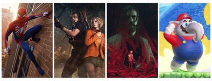 Imágenes de 'Siper-Man 2', 'Resident Evil IV', 'Alan Wake 2' y 'Super Mario Bros. Wonder'.