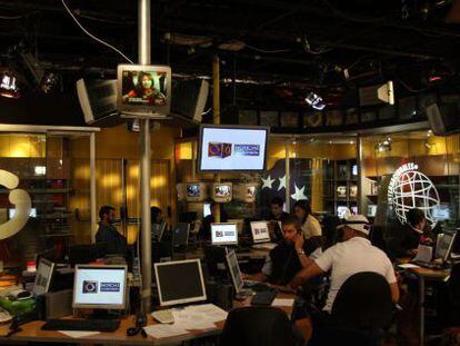 Vista de la sede del canal Globovisión en Caracas.