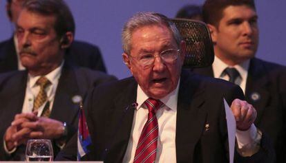 El l&iacute;der cubano durante la III Cumbre de la CELAC en Costa Rica. 