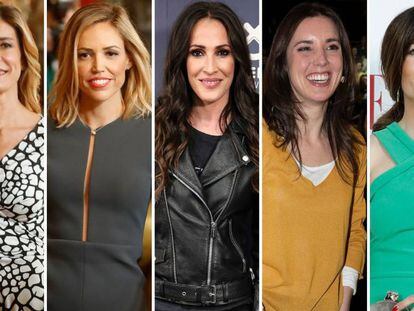 Begoña Gómez, Isabel Torres, Malú, Irene Montero y Lidia Bedman.