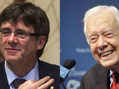 Carles Puigdemont y Jimmy Carter.