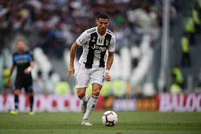 Cristiano, con la Juventus ante la Lazio. 