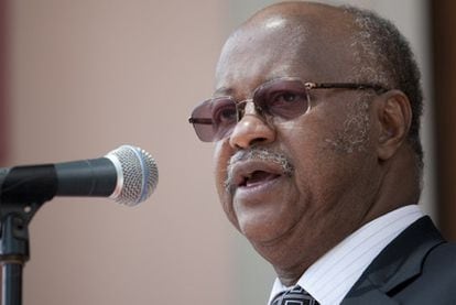 El primer ministro de Guinea-Bissau, Carlos Gomes Junior, durante una rueda de prensa tras una visita oficial a Caracas en 2009.