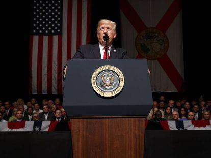 Donald Trump ofrece un discurso, en septiembre de 2019.
