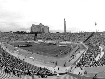 El Estadio Centenario de Montevideo, en 1980.