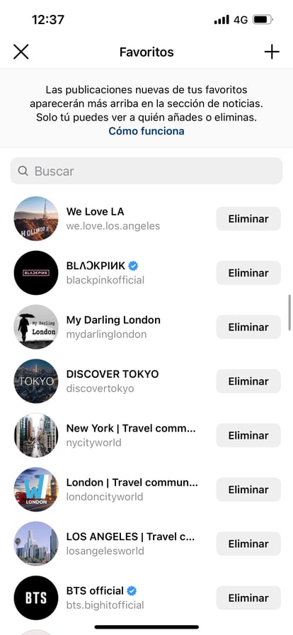En Instagram, puede agregar usuarios favoritos para ver sus publicaciones en una pantalla separada, sin mezclarse con lo que cargan todos los que sigue.  Por supuesto, el número de favoritos es limitado.