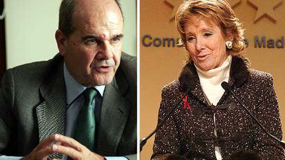 Manuel Chaves, presidente de la Junta de Andalucía, y Esperanza Aguirre, presidenta de Madrid.