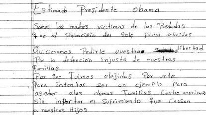 Carta de las madres detenidas a Obama.