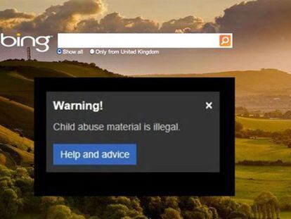 Bing incorpora avisos contra el porno infantil