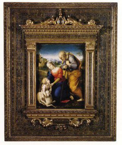 La Sagrada Familia del Cordero, obra de Rafael, enmarcada para el Prado por Cano.