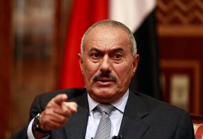 El presidente de Yemen, Ali Abdulá Saleh, en una rueda de prensa celebrada hoy en Saná.