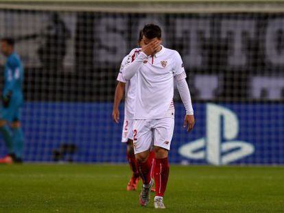 Konoplyanka, desolado tras la eliminación del Sevilla.