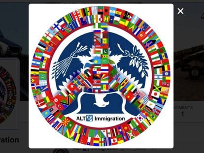 El logo de la cuenta @alt_uscis, que ataca la política de inmigración de Trump.