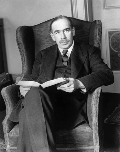 John Maynard Keynes en su casa en Londres, el 1 de enero de 1929.