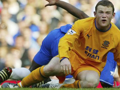 Rooney, en 2004, con la camiseta del Everton.