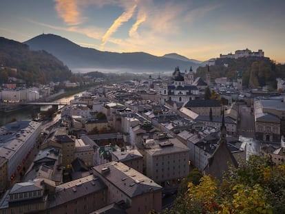 Salzburgo desde la monta&ntilde;a de M&ouml;nchsberg. 