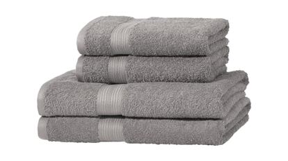 Pack de toallas de baño en color gris.