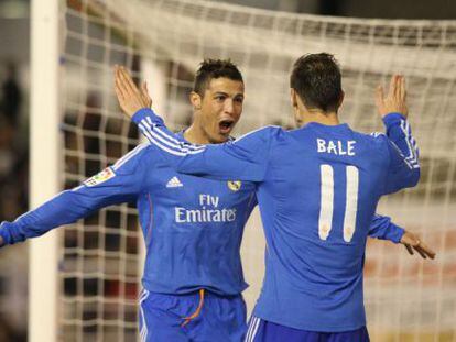 Cristiano y Bale celebran el tercer gol del Madrid.