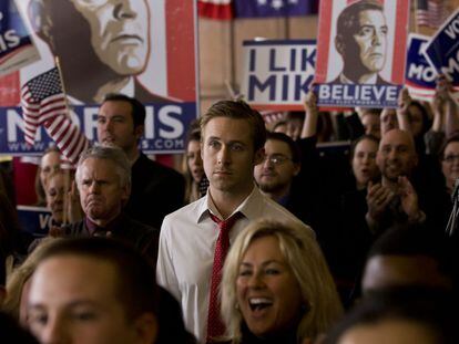 Ryan Gosling en un fotograma de 'Los idus de marzo'.