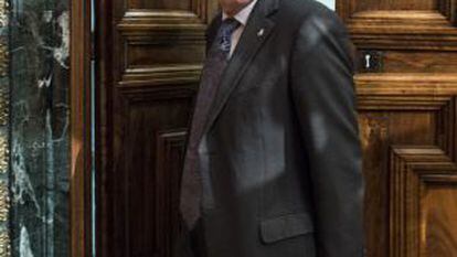 El alcalde Xavier Trias, en un pleno en el Ayuntamiento de Barcelona. 