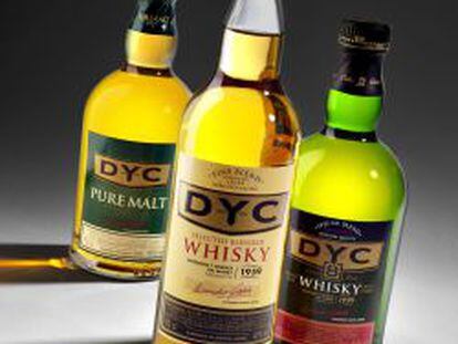 Botellas de whisky Dyc.