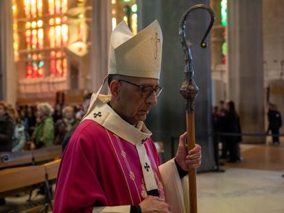 El cardenal arzobispo Juan José Omella oficia la misa rociera en la Sagrada Familia de Barcelona el pasado 18 de marzo de 2023.