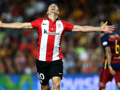 Aduriz celebra el gol de l'empat.