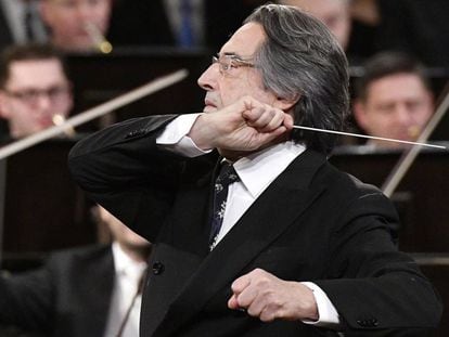Riccardo Muti, hoy, en un momento del Concierto de A&ntilde;o Nuevo. 