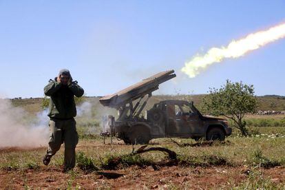 Un miliciano de Ahrar al Sham en Idlib en abril pasado.