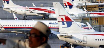 Aviones de Malaysia Airlines en Kuala Lumpur.