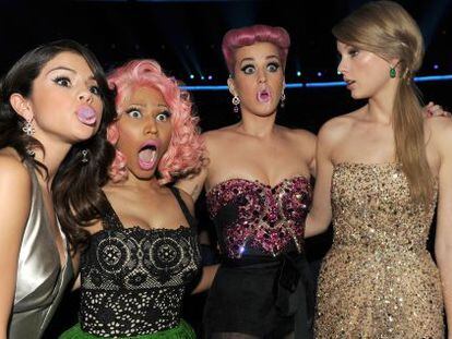 Selena G&oacute;mez, Nicki Minaj, Katy Perry y Taylor Swift.