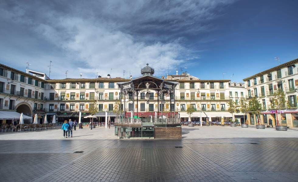 Plaza de los Fueros de Tudela, en Navarra.