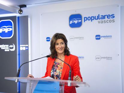 Laurra Garrido, durante su rueda de prensa de este viernes, en Vitoria.